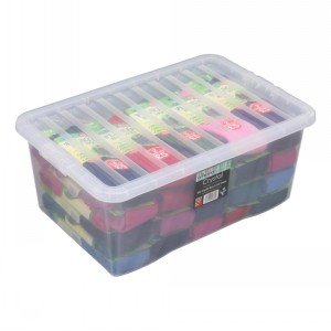 Wham Crystal Plastic Storage Box & Lid Size 14 (45 Litre)